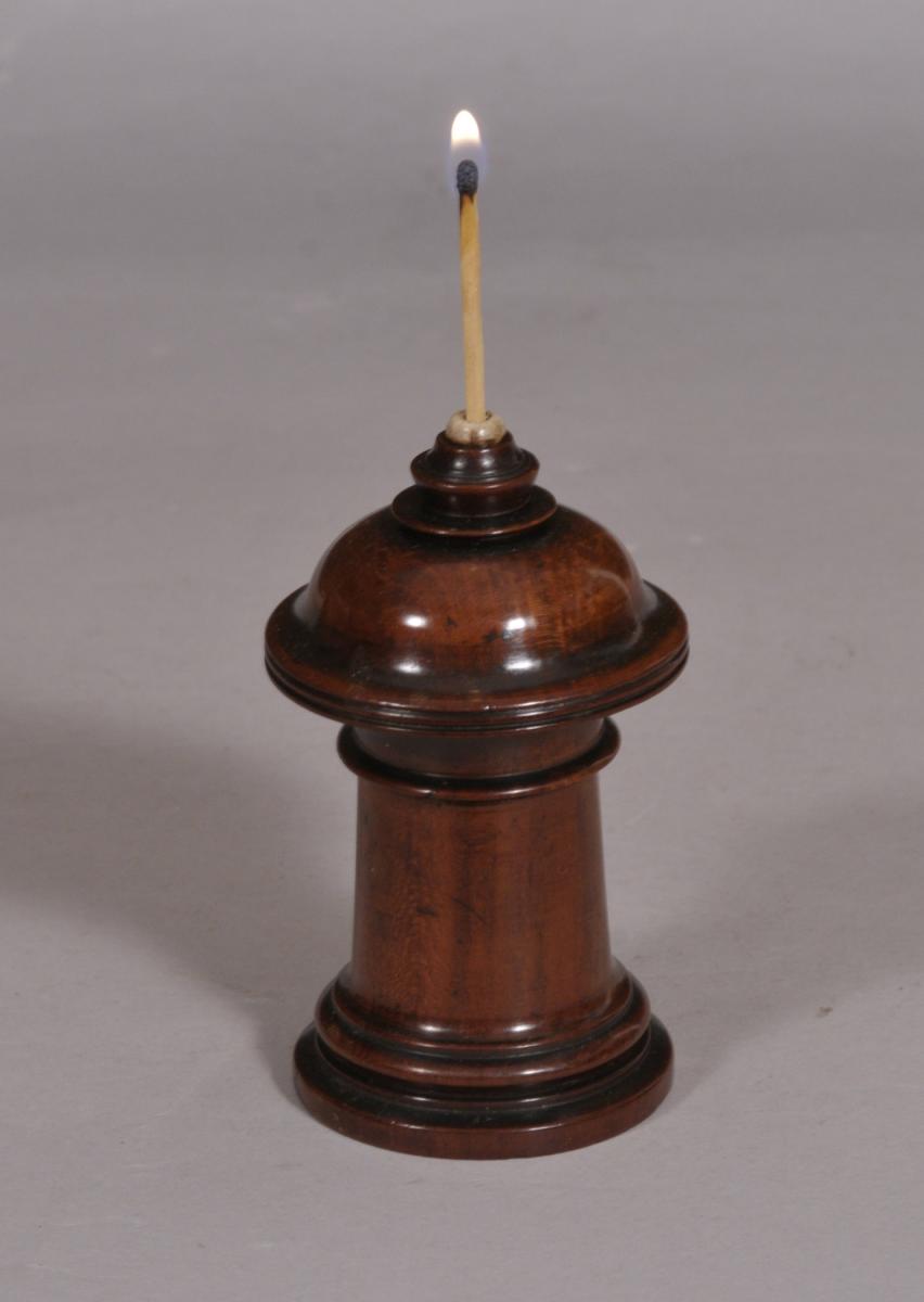 S/4250 Antique Treen 19th Century Cherry Wood Go to Bed