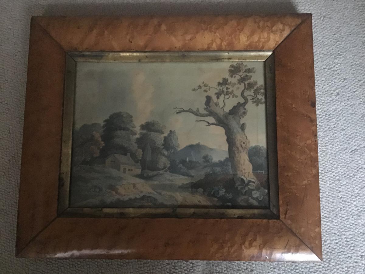 Early 19th century romantic watercolour on paper of a rural scene