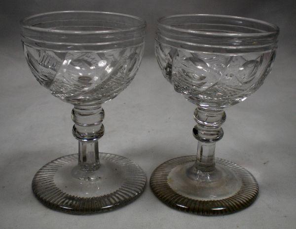 A pair of crystal port glasses English c.1820