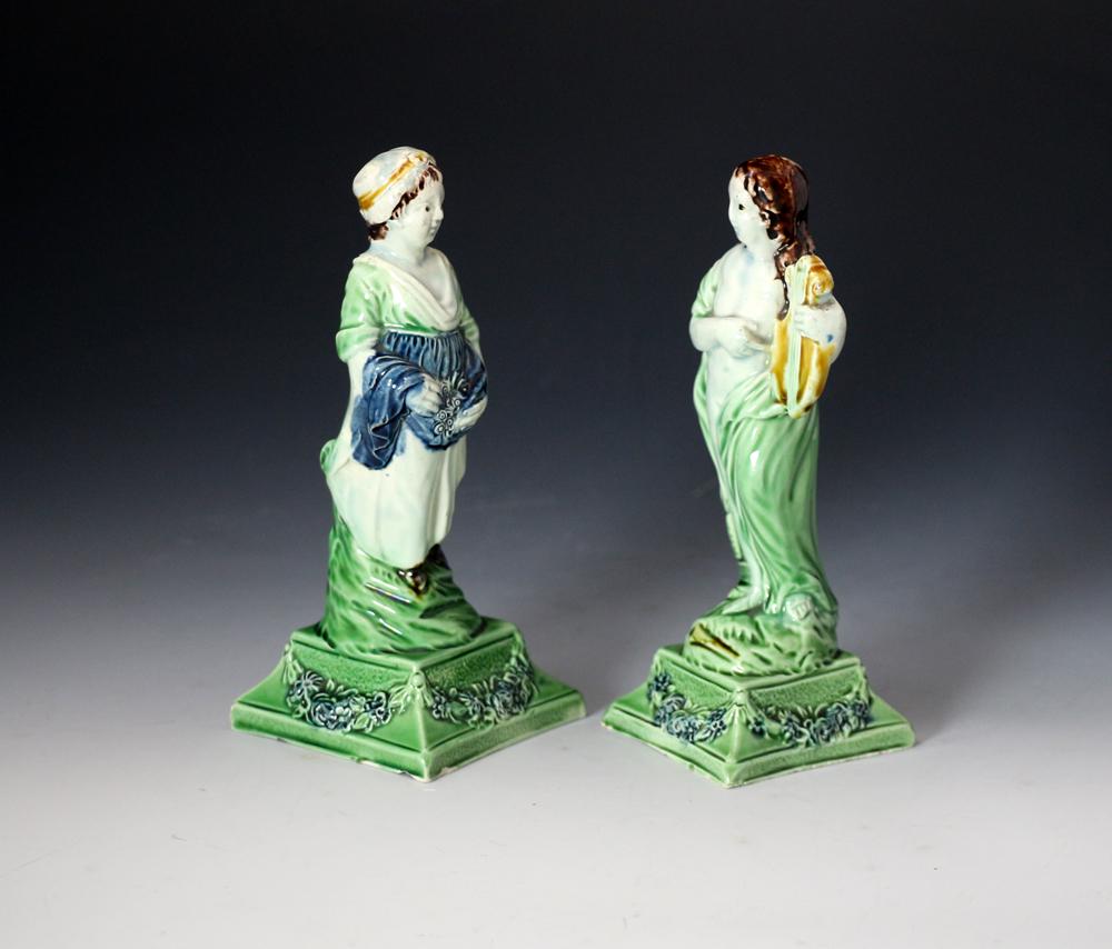 Pair of Ralph Wood of Burslem Staffordshire pottery figures made in the 1780’s