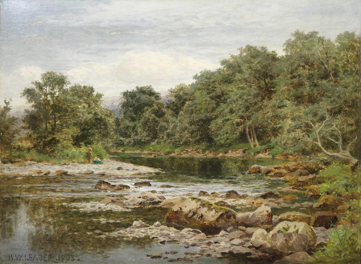 On the River Llugwy at Bettws-y-Coed by Benjamin Williams Leader (1831 - 1923)