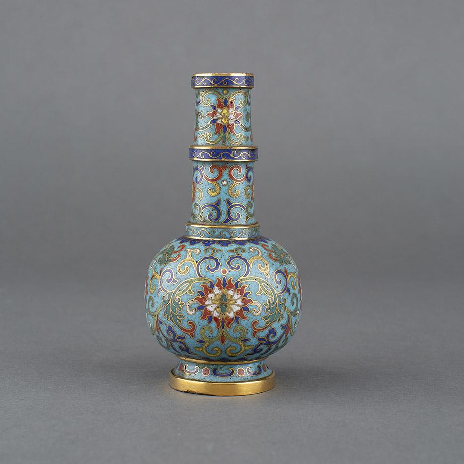 A Chinese imperial cloisonné bottle vase, 1736-1795
