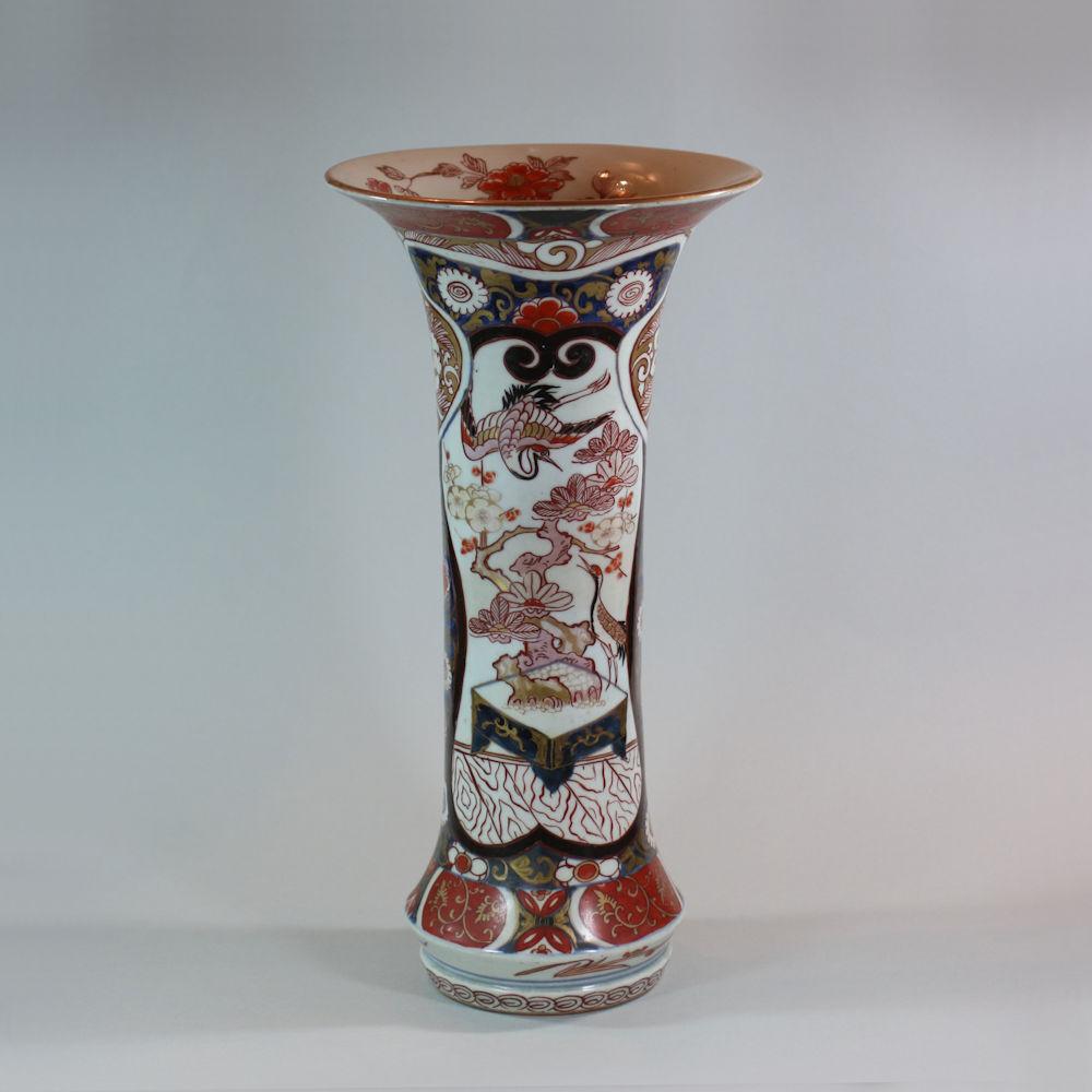Japanese imari trumpet vase, Edo period, 18th century