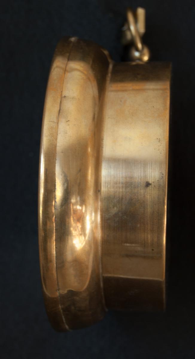 Edward Dent - London. Rare 5inch [13cm] diameter brass cased aneroid barometer – No. 3825. c1855
