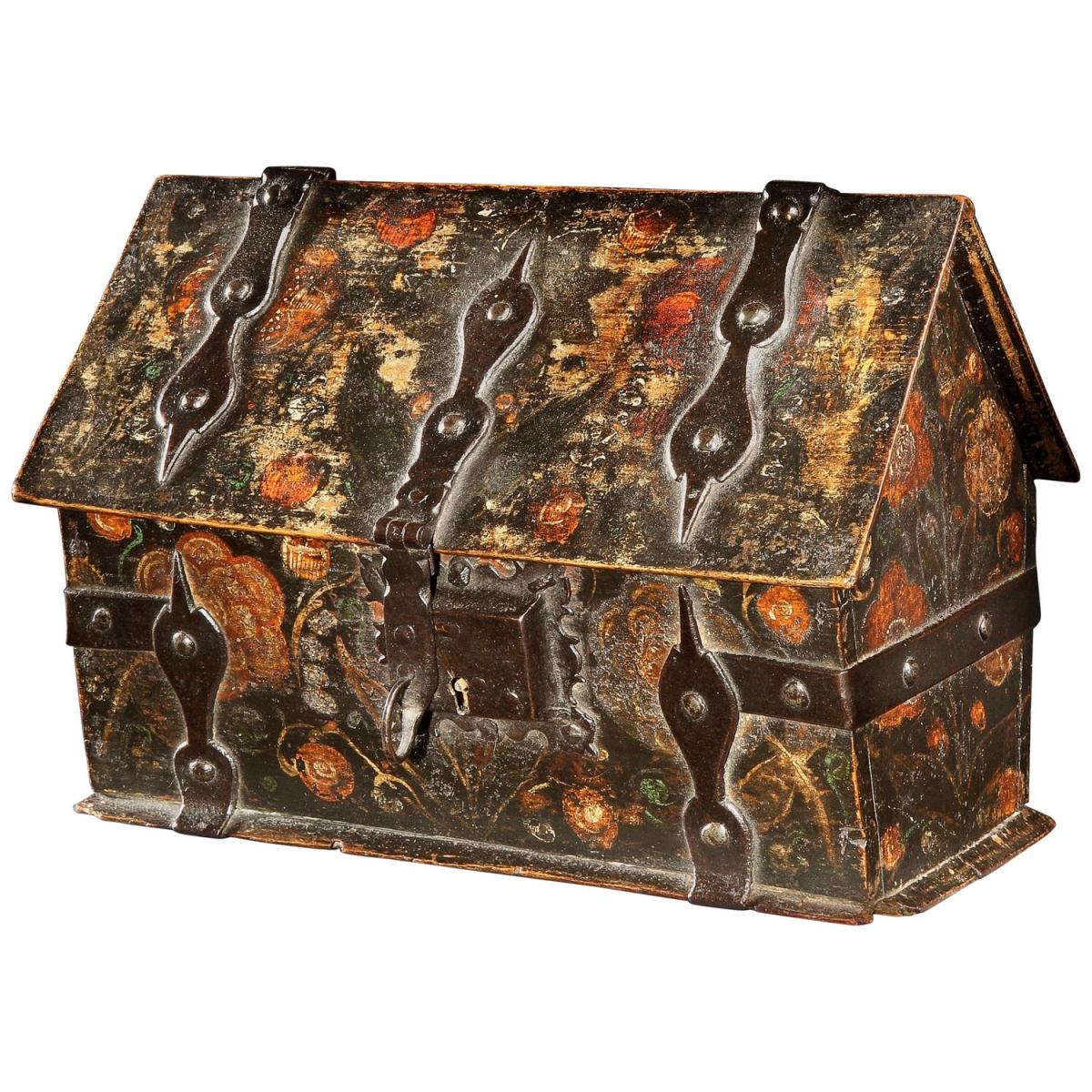 A mid-17th century, Swiss or German, polychrome casket from the Vivien Leigh Collection
