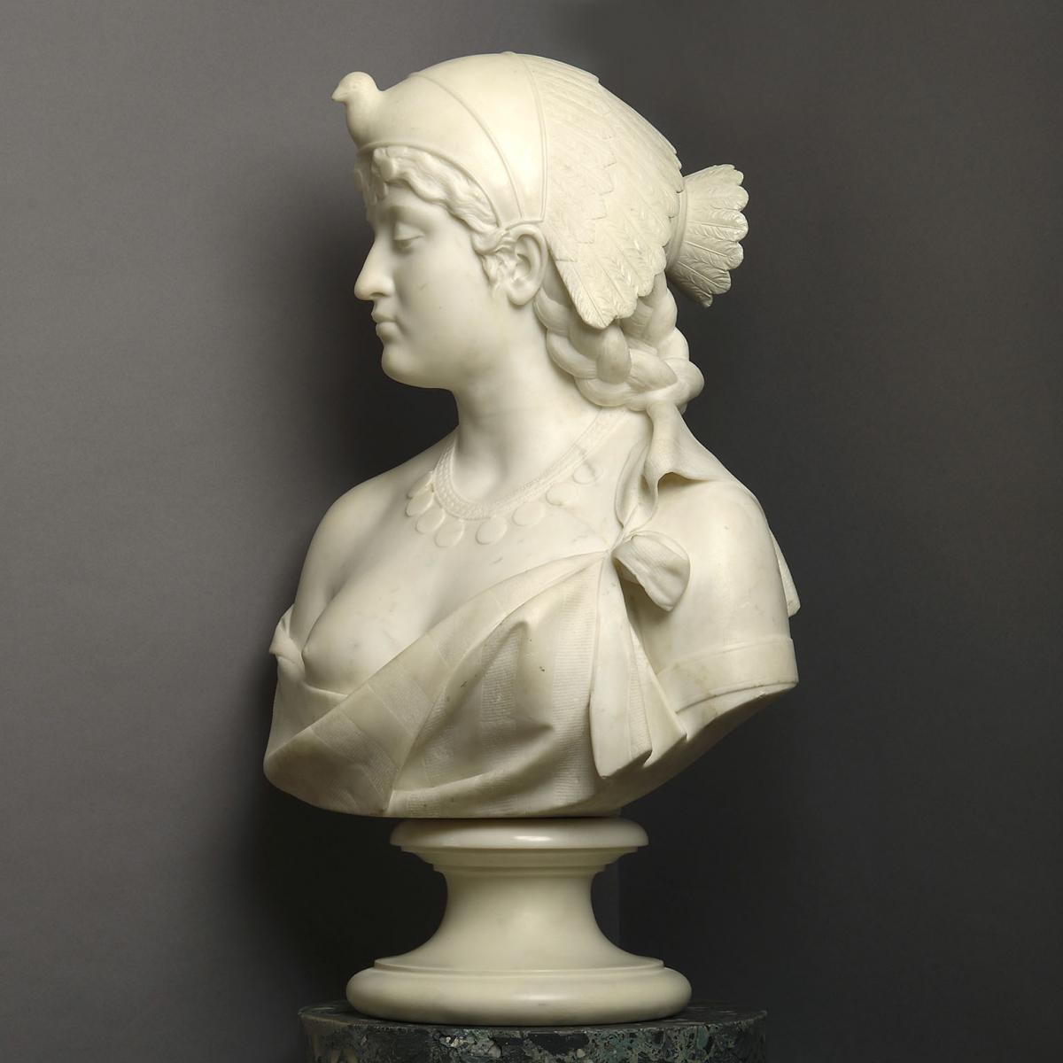 Statuary Marble Bust of Cleopatra