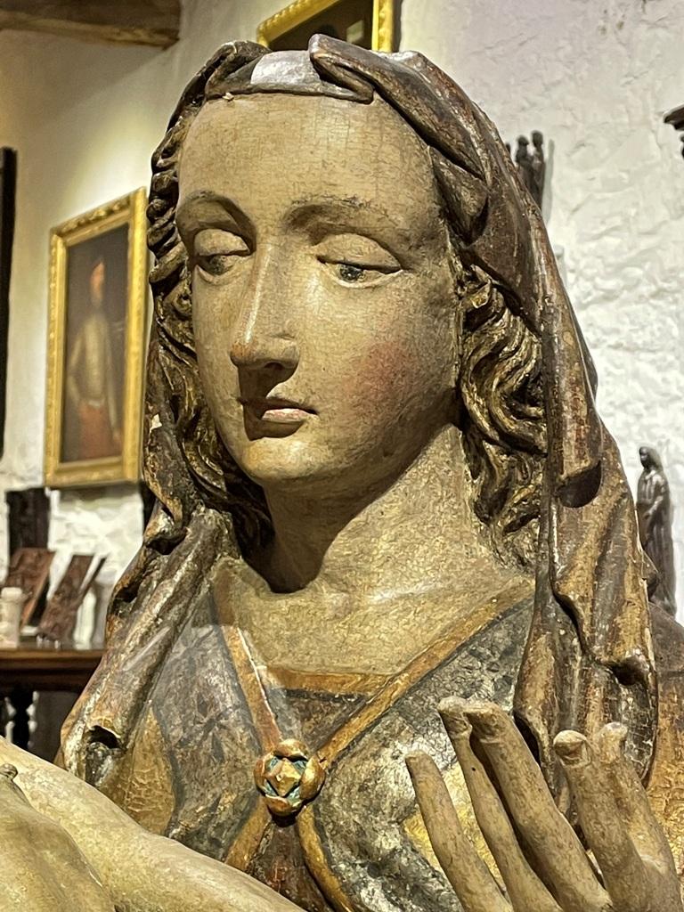 AN OUTSTANDING AND LARGE LATE 15TH CENTURY SOUTH GERMAN / NORTH ITALIAN SCULPTURE OF THE PIETA. CIRCA 1480.
