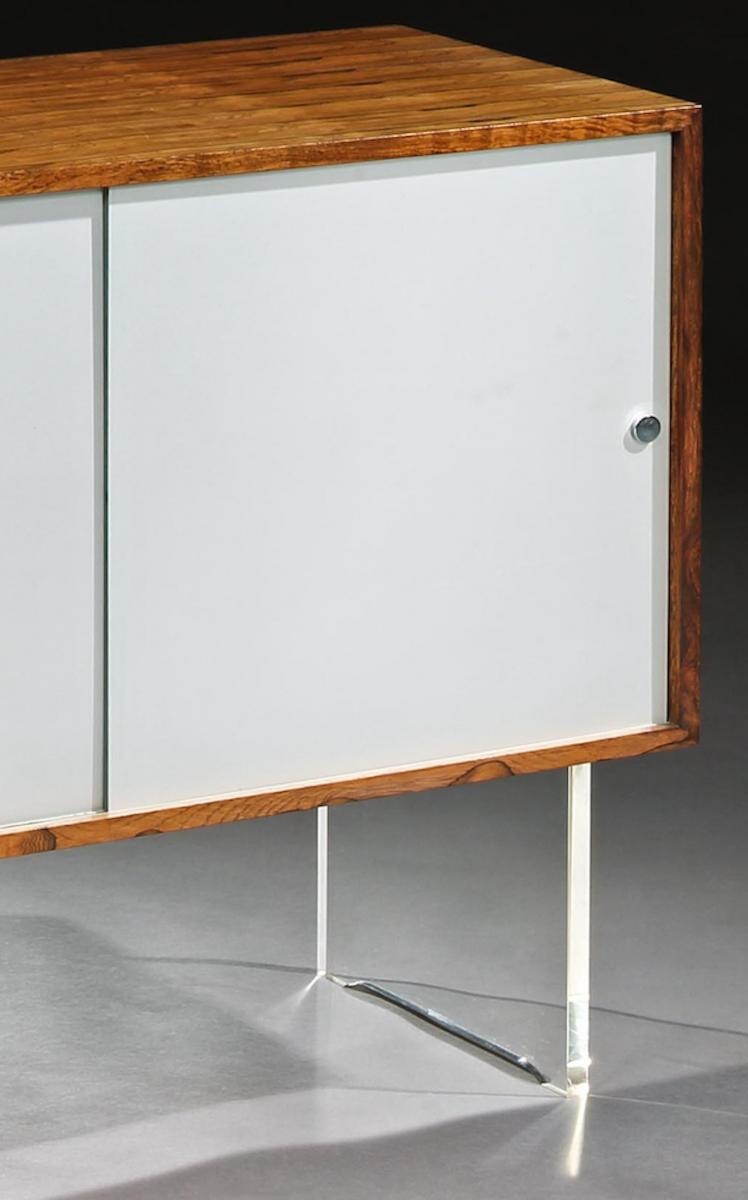 Pair of cabinets, Poul Nørreklit for Georg Petersens, Danish, Modern, 1970's Rosewood, Aluminiu and Acrylic