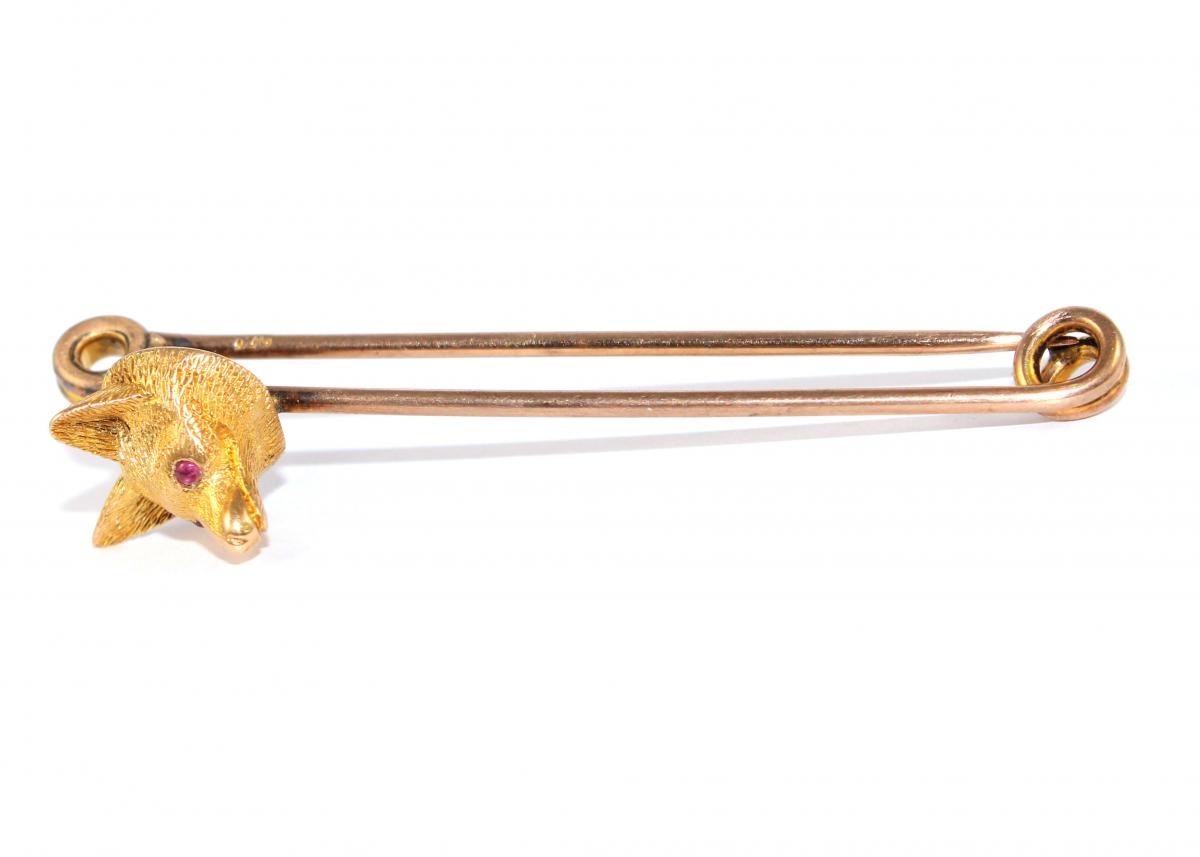 Victorian Large Fox Stock Pin c.1900