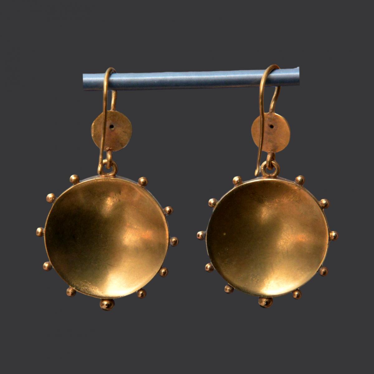 gold and enamel earrings