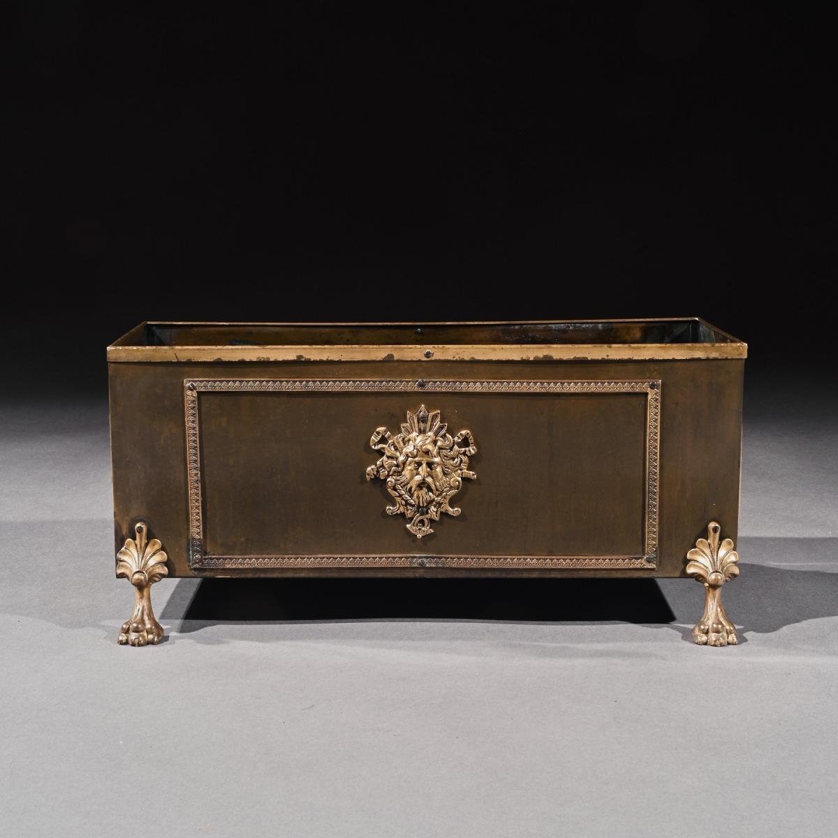 Late 19th Century French Brass and Copper Table Planter Jardiniere