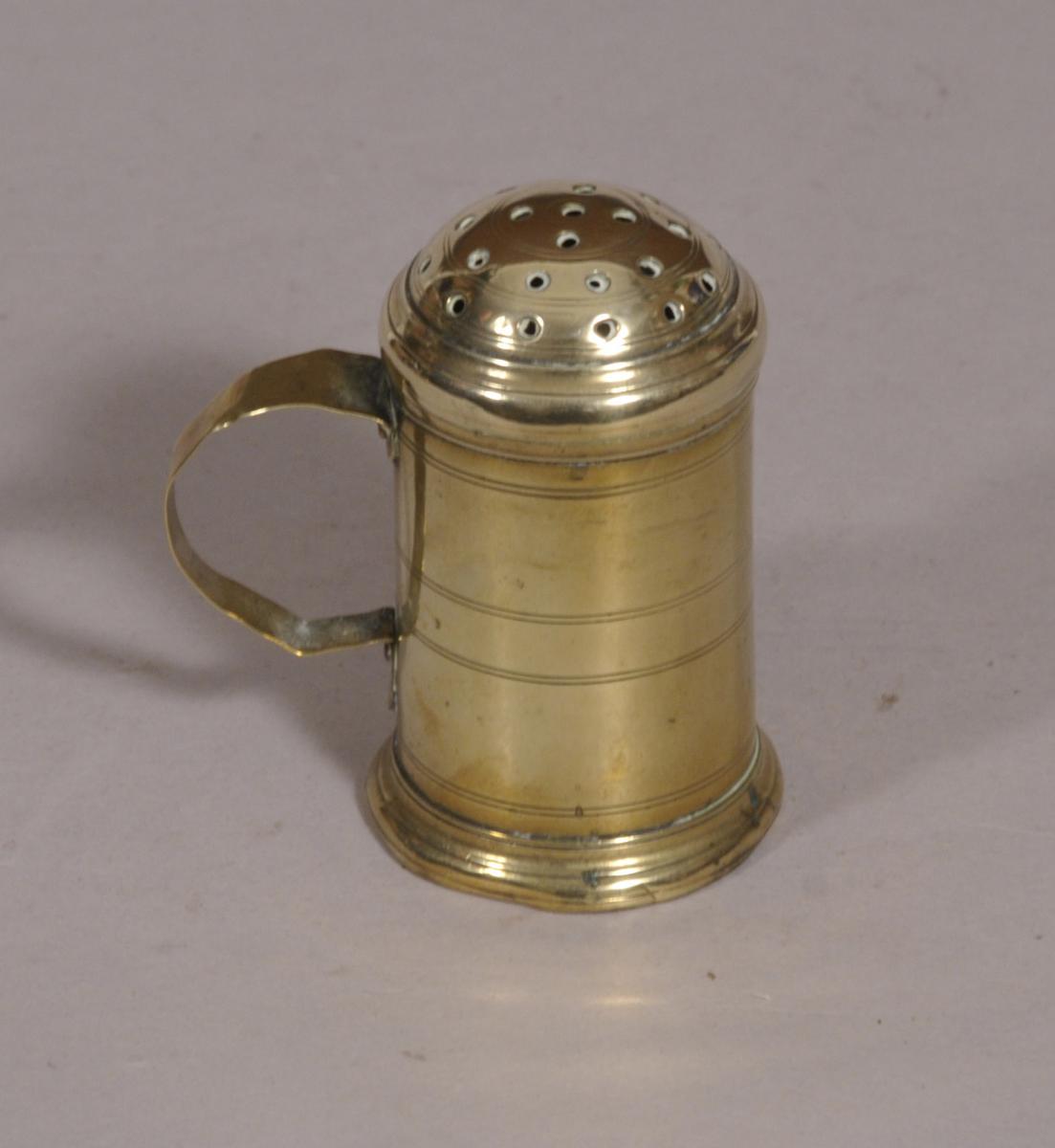 S/4353 Antique Mid 18th Century Brass Spice Dredger of the Georgian Period