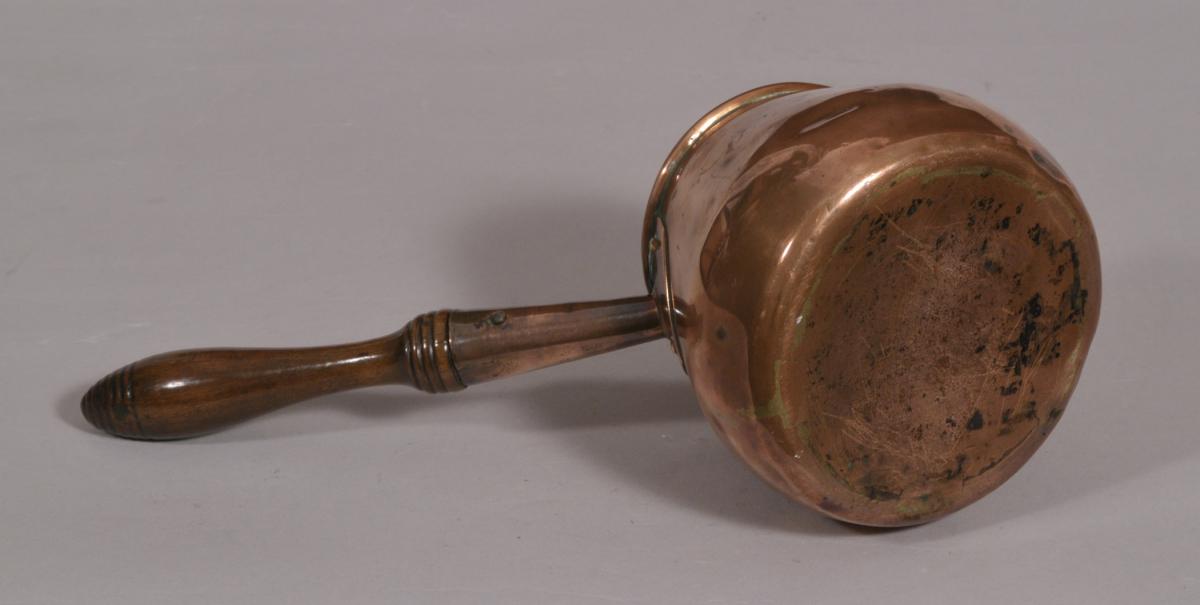 S/4307 Antique 18th Century Copper Brandy Saucepan