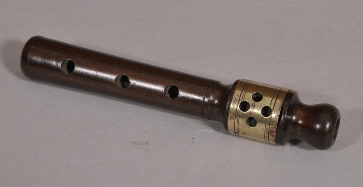 S/4371 Antique Treen 19th Century Cocus Wood Kazoo (flute)