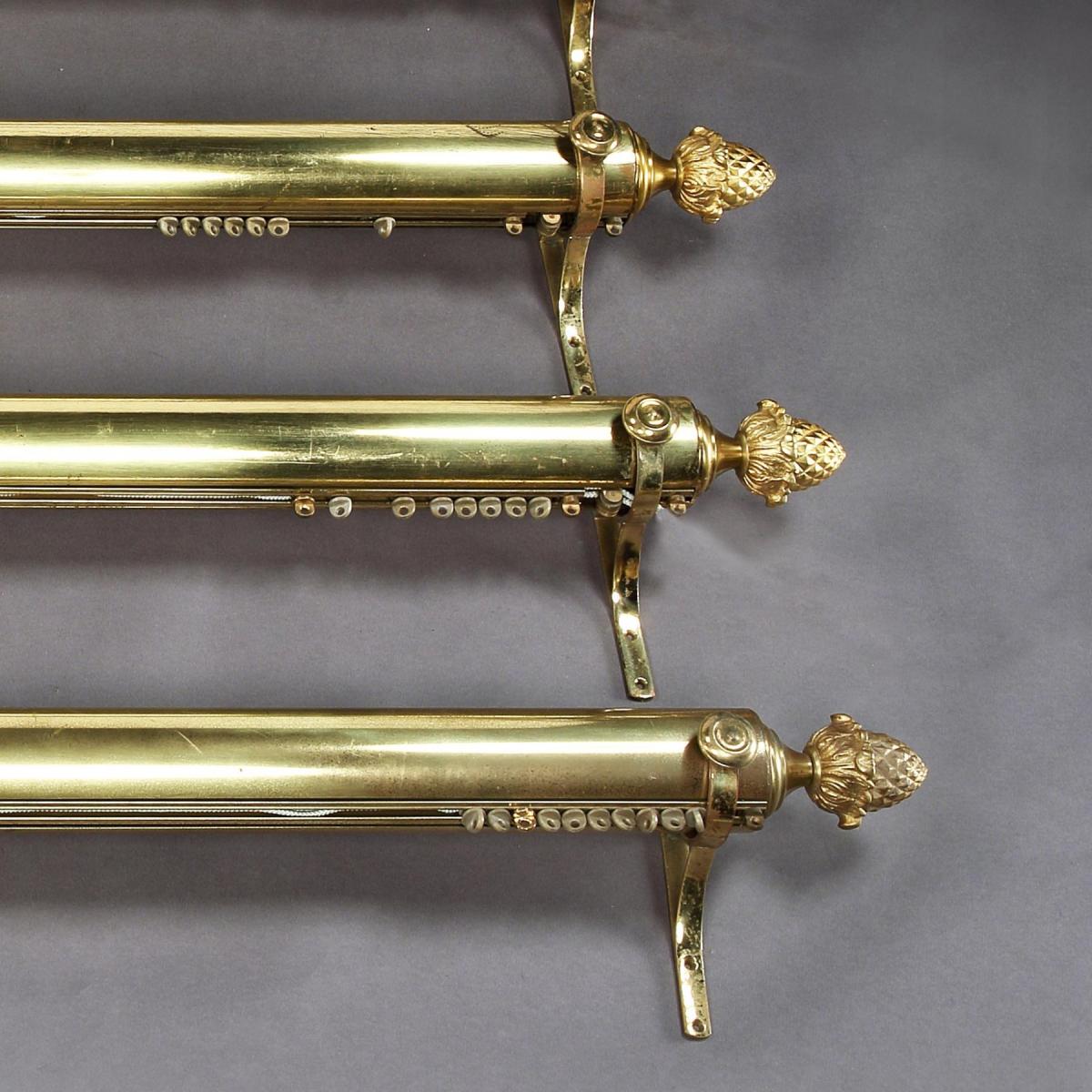 Set of Five Brass Curtain Rails Removed From Downing Street