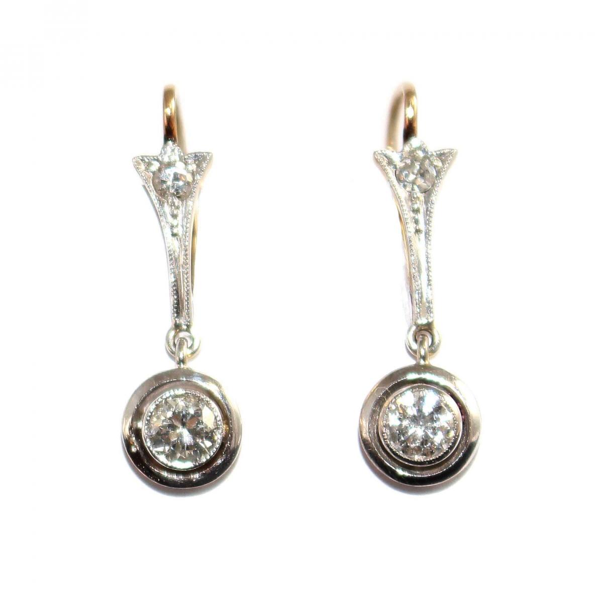 Edwardian Diamond Drop Earrings c.1925