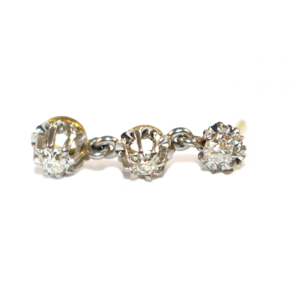 Diamond Triple Drop Earrings c.1950
