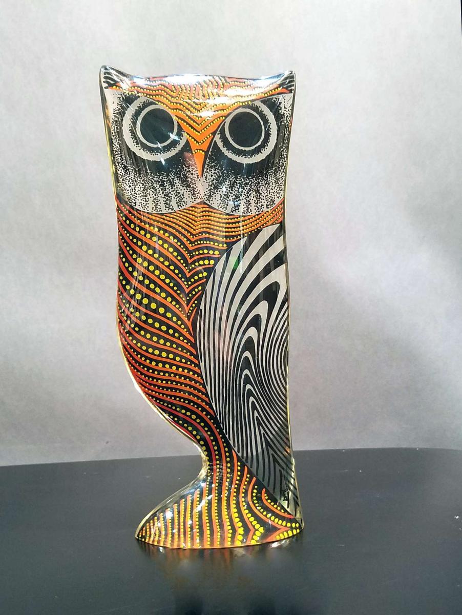 Abraham Palatnik Two-tone Lucite Owl, 1970s