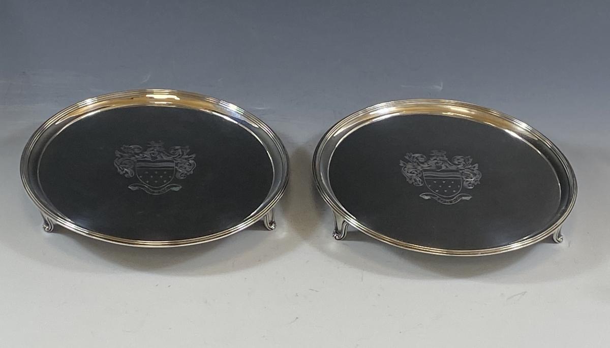 Hannam and Crouch silver salvers 