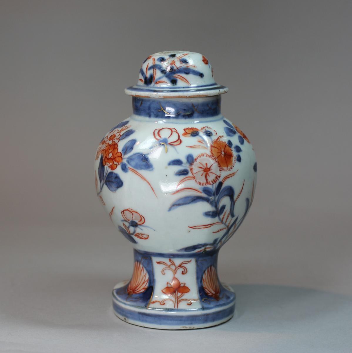 Japanese small imari vase and cover circa 1710 