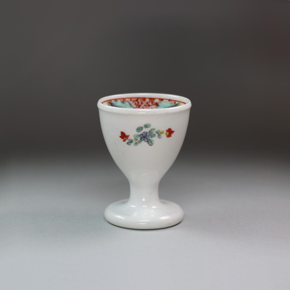 Chantilly egg-cup in the kakiemon palate, circa 1760