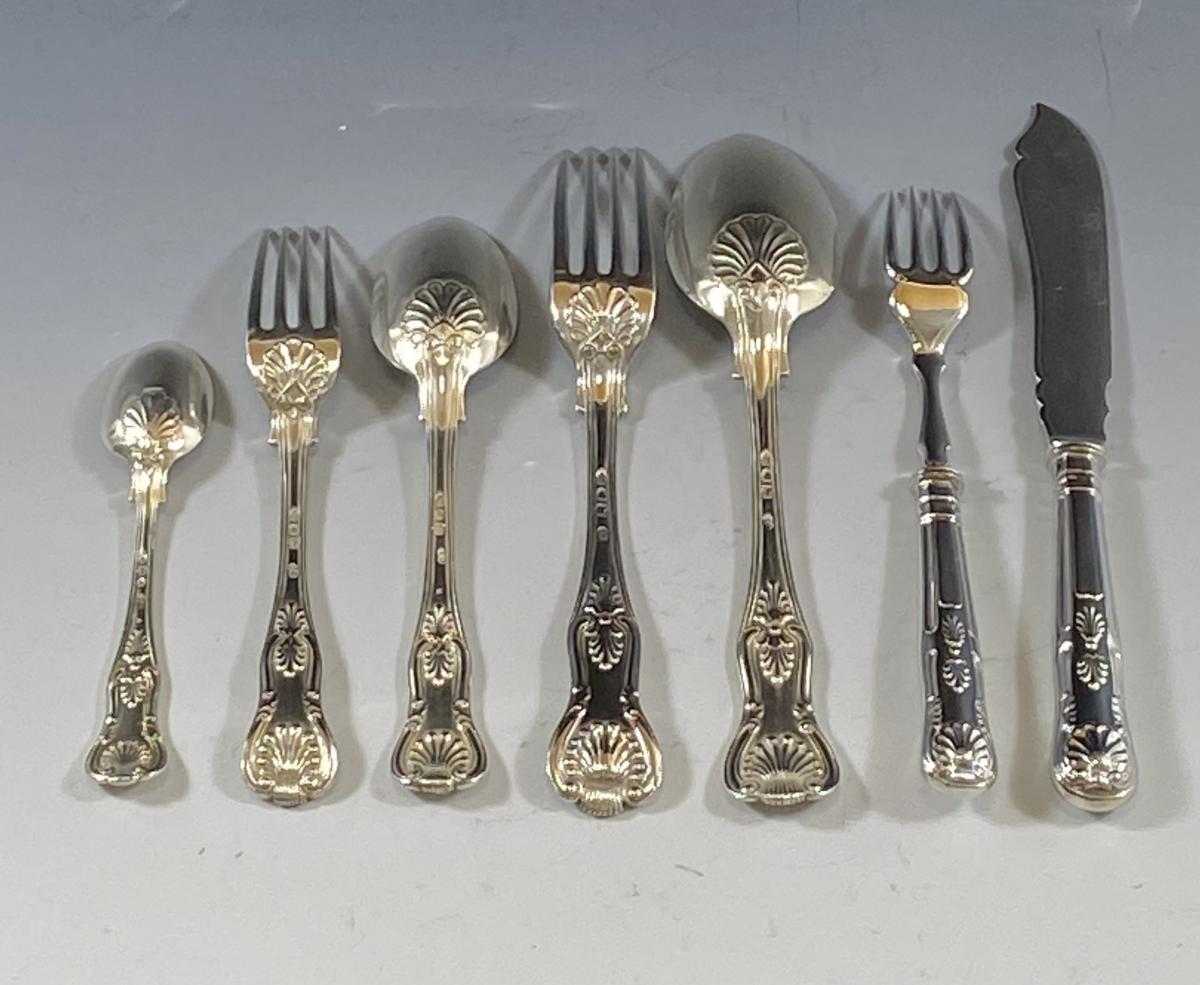 Charles Boyton silver kings pattern flatware cutlery service set 