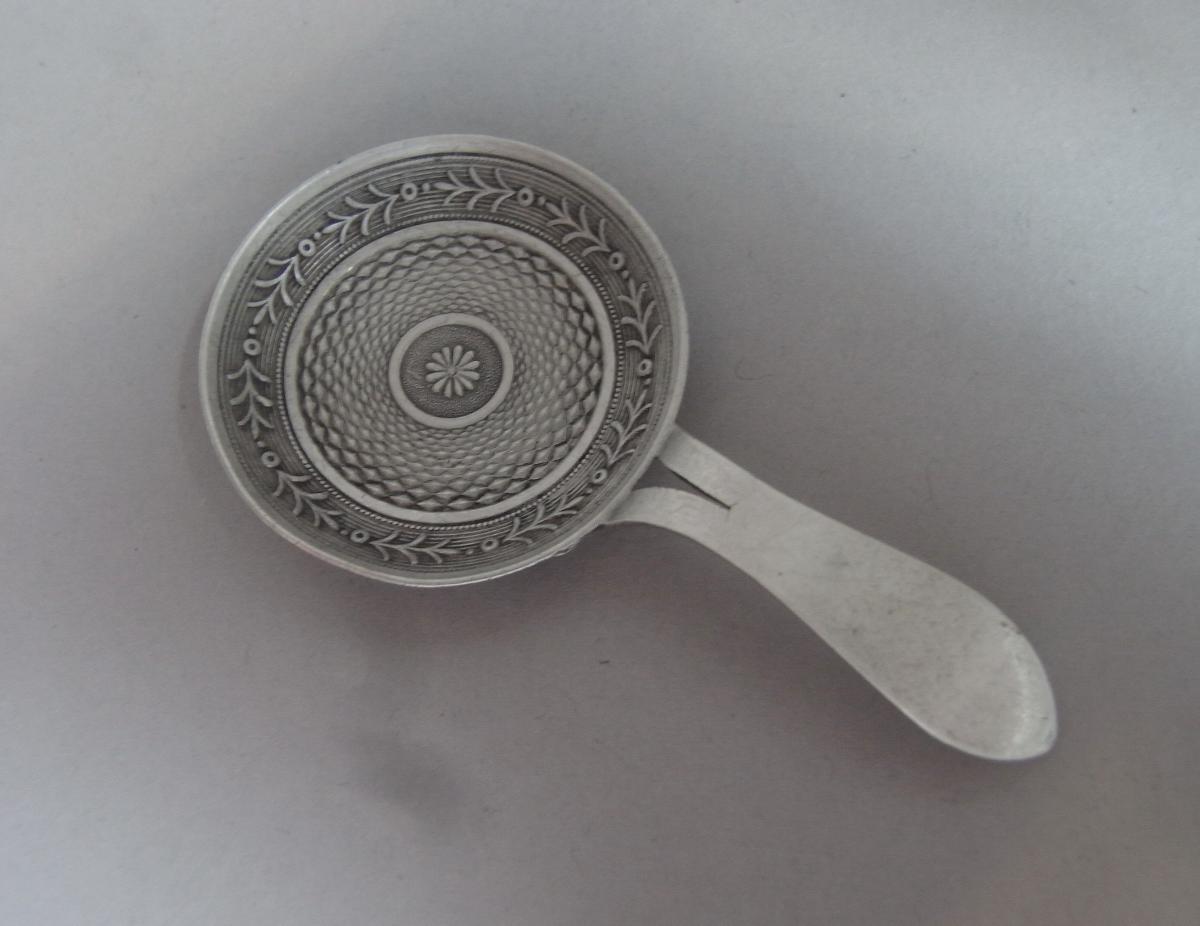A rare George III Frying Pan Caddy Spoon made in Birmingham in 1810 by William Pugh