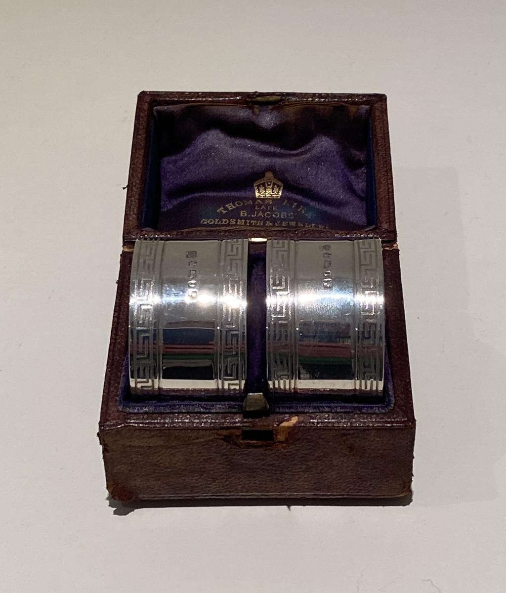 Victorian silver napkin rings 1876 Martin Hall and co