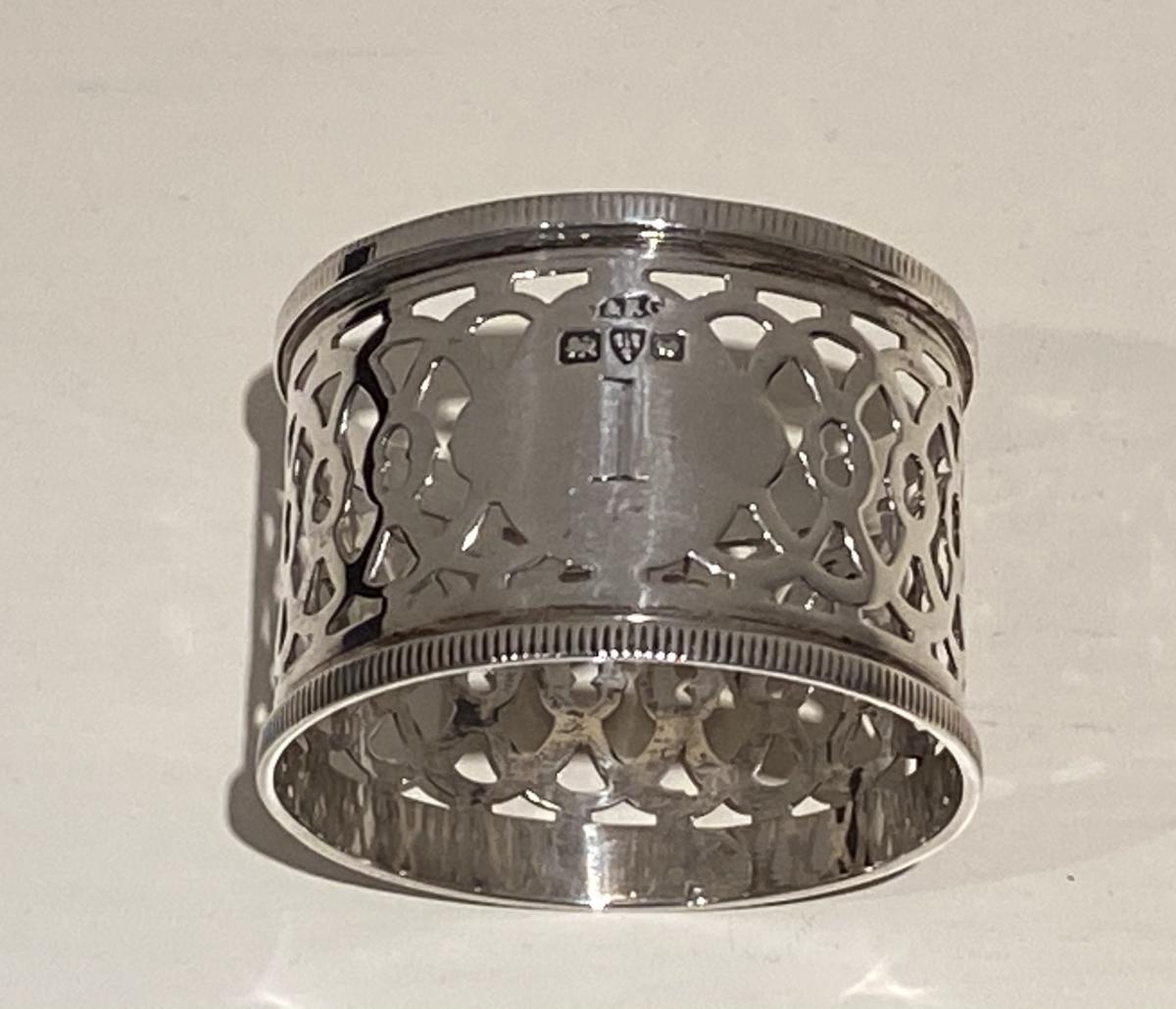 Edwardian silver napkin rings Chester 1905