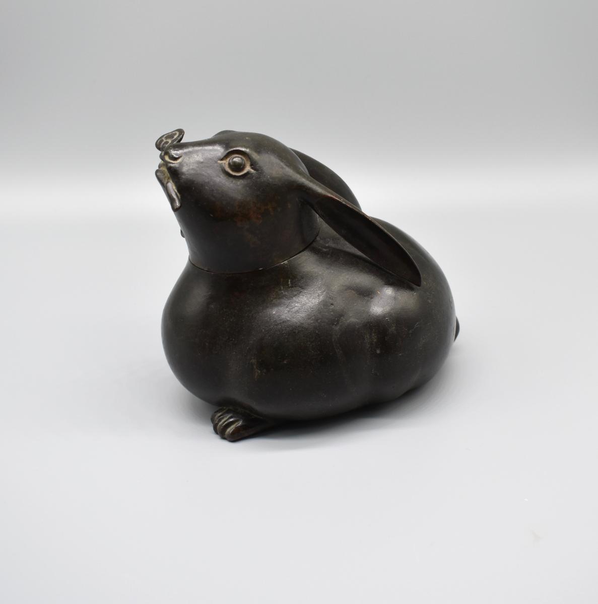 Bronze Rabbit Censer - Edo Period