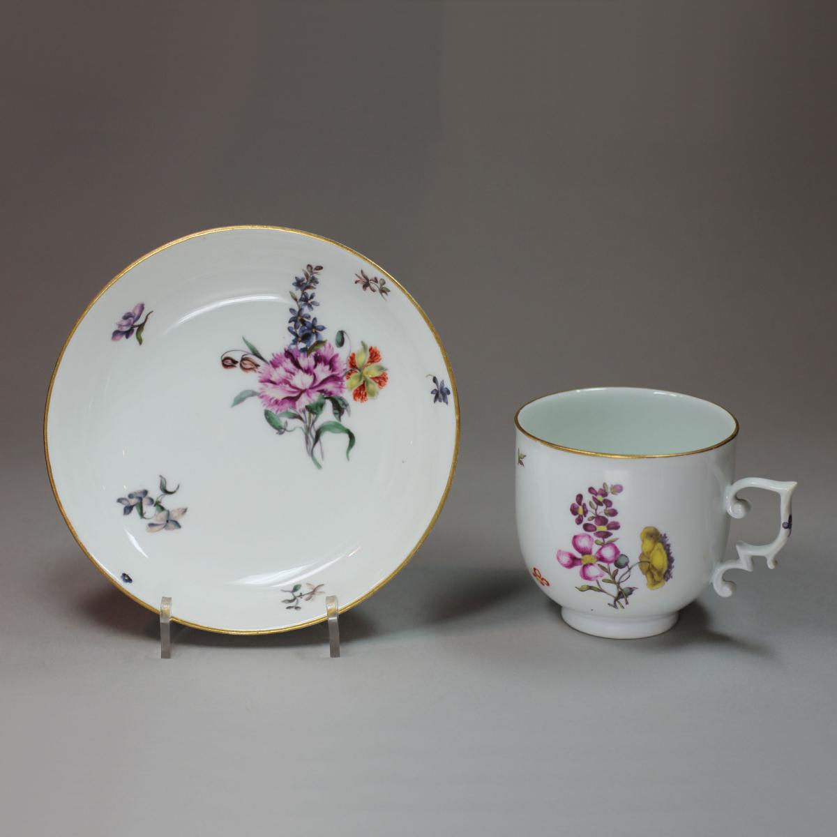 Meissen coffee cup and saucer, circa 1760 
