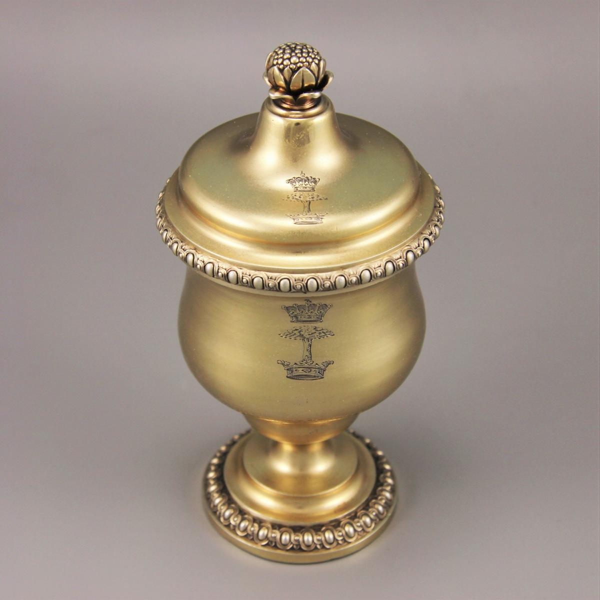 GEORGE II Silver Gilt Spice Vase and Cover. Circa 1750