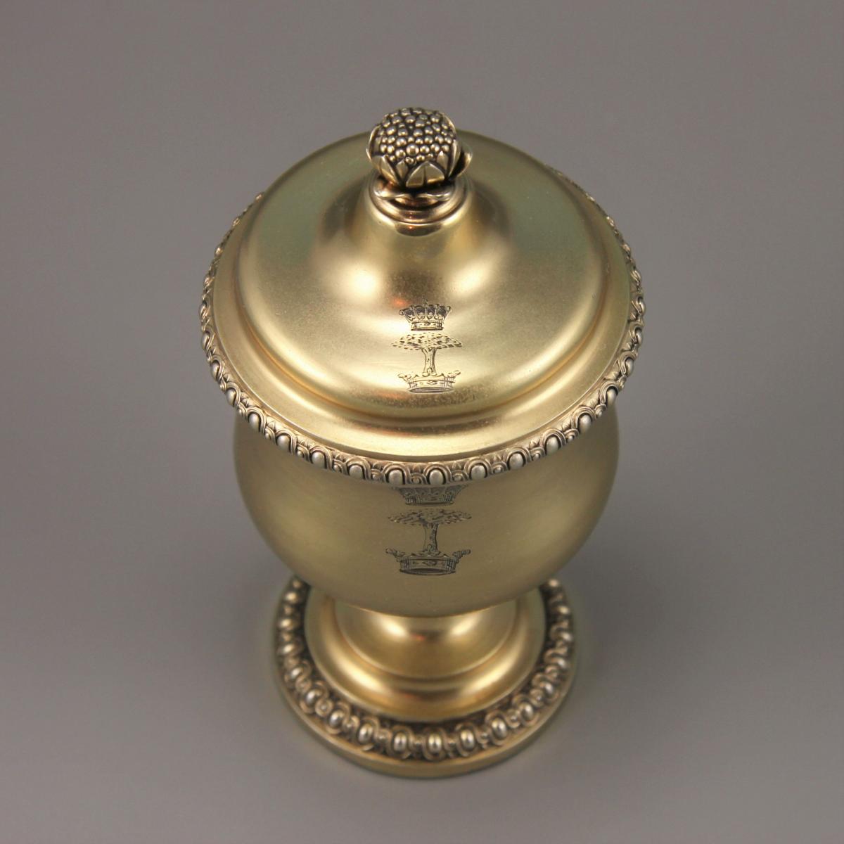 GEORGE II Silver Gilt Spice Vase and Cover. Circa 1750