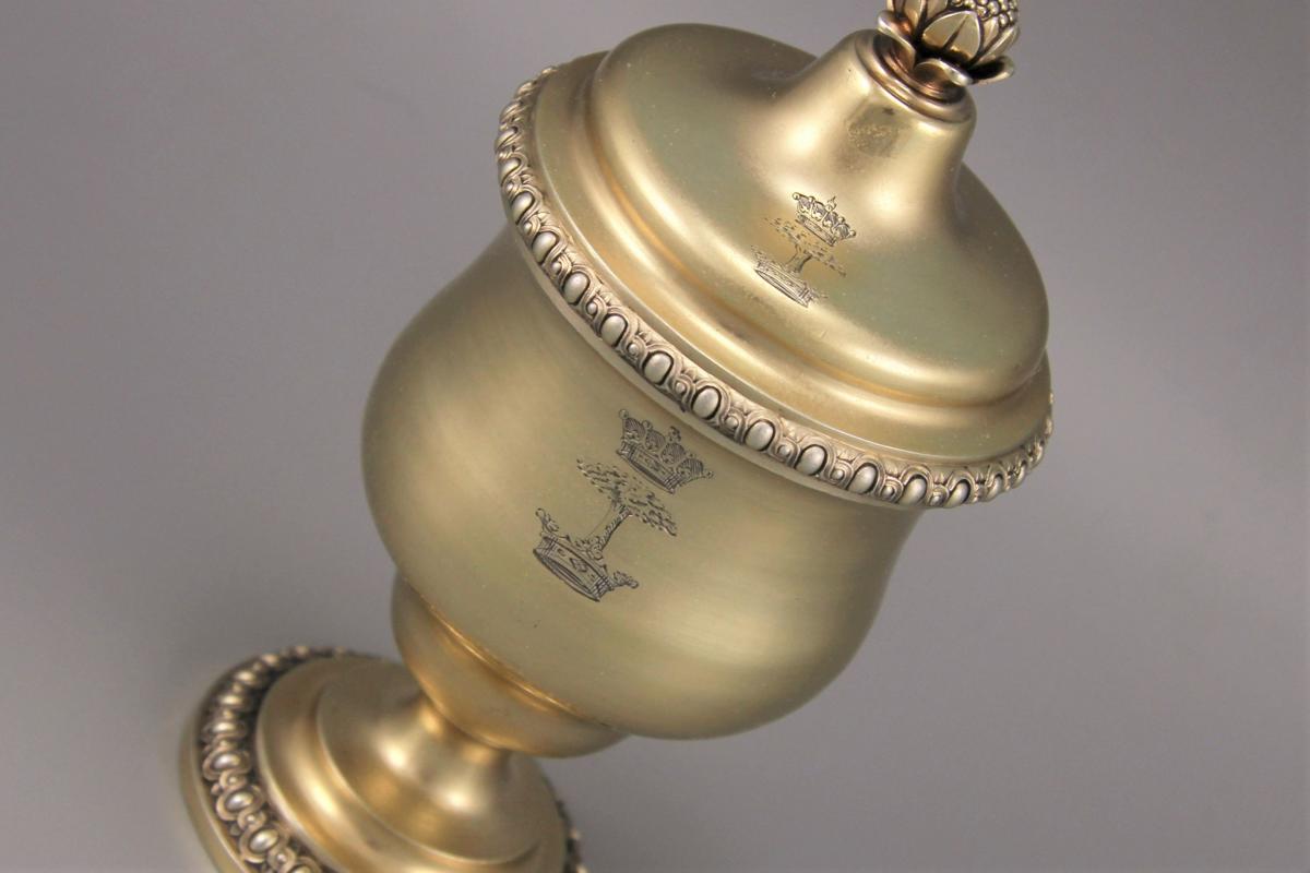 GEORGE II Silver Gilt Spice Vase and Cover. Circa 1750