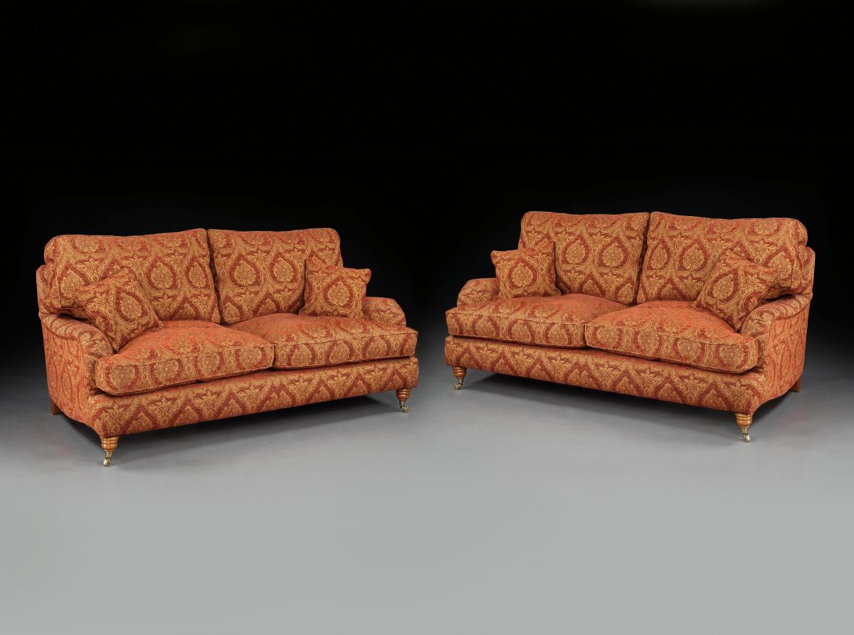 Pair of sofa's or settess, 3-Seater, 1988, Parker & Farr, Howard-Style
