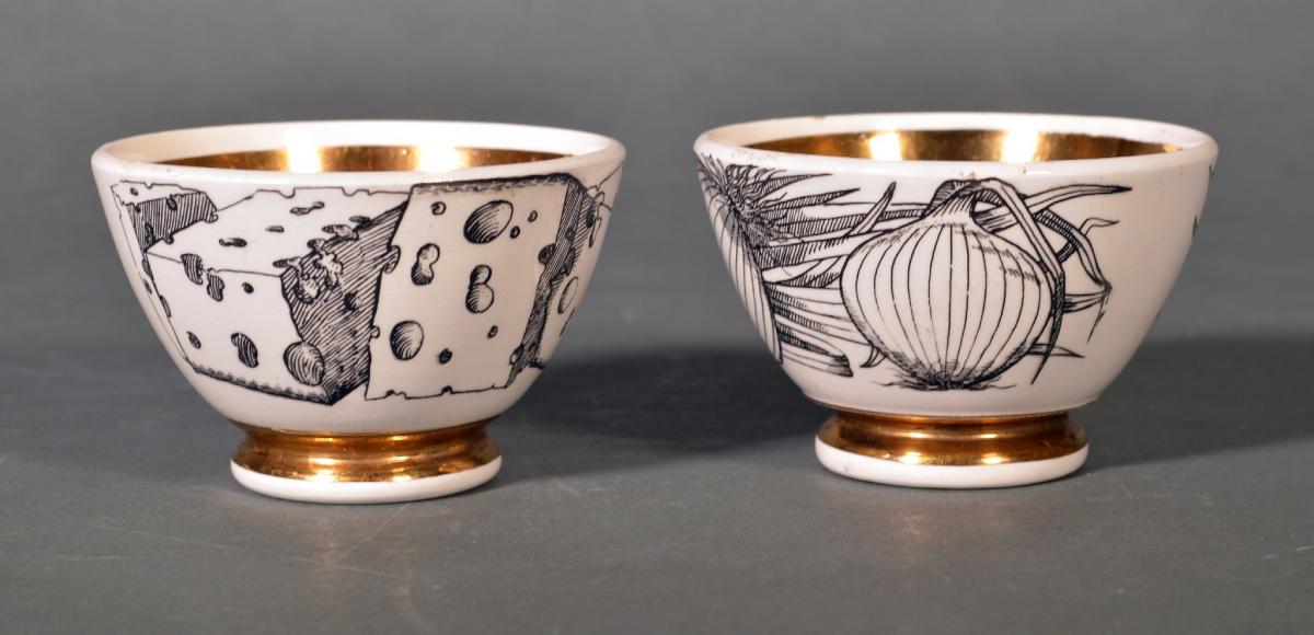 Piero Fornasetti Ceramics Barware Snack Appetizer Bowls 1960s