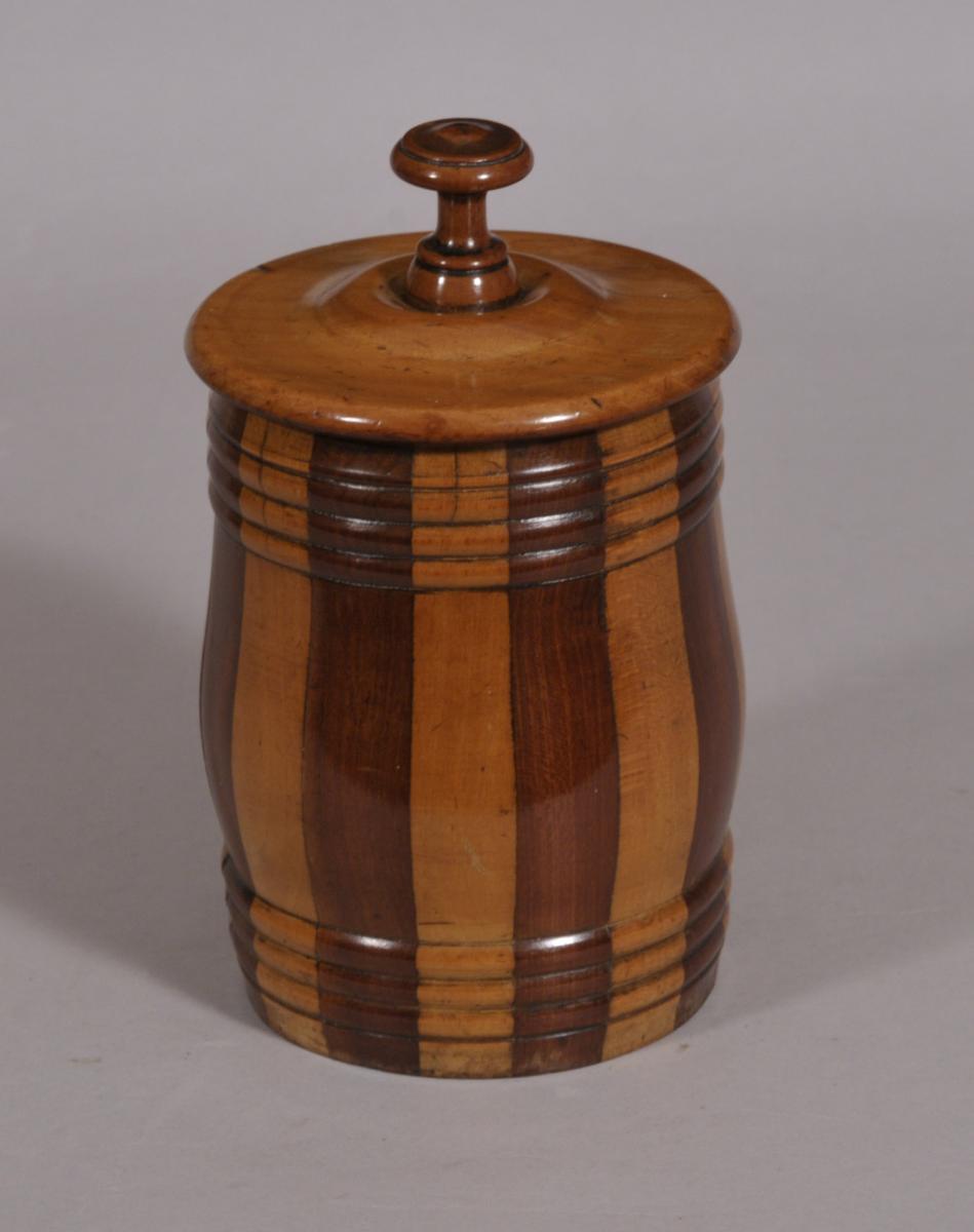 S/4391 Antique Treen 19th Century Salt Box