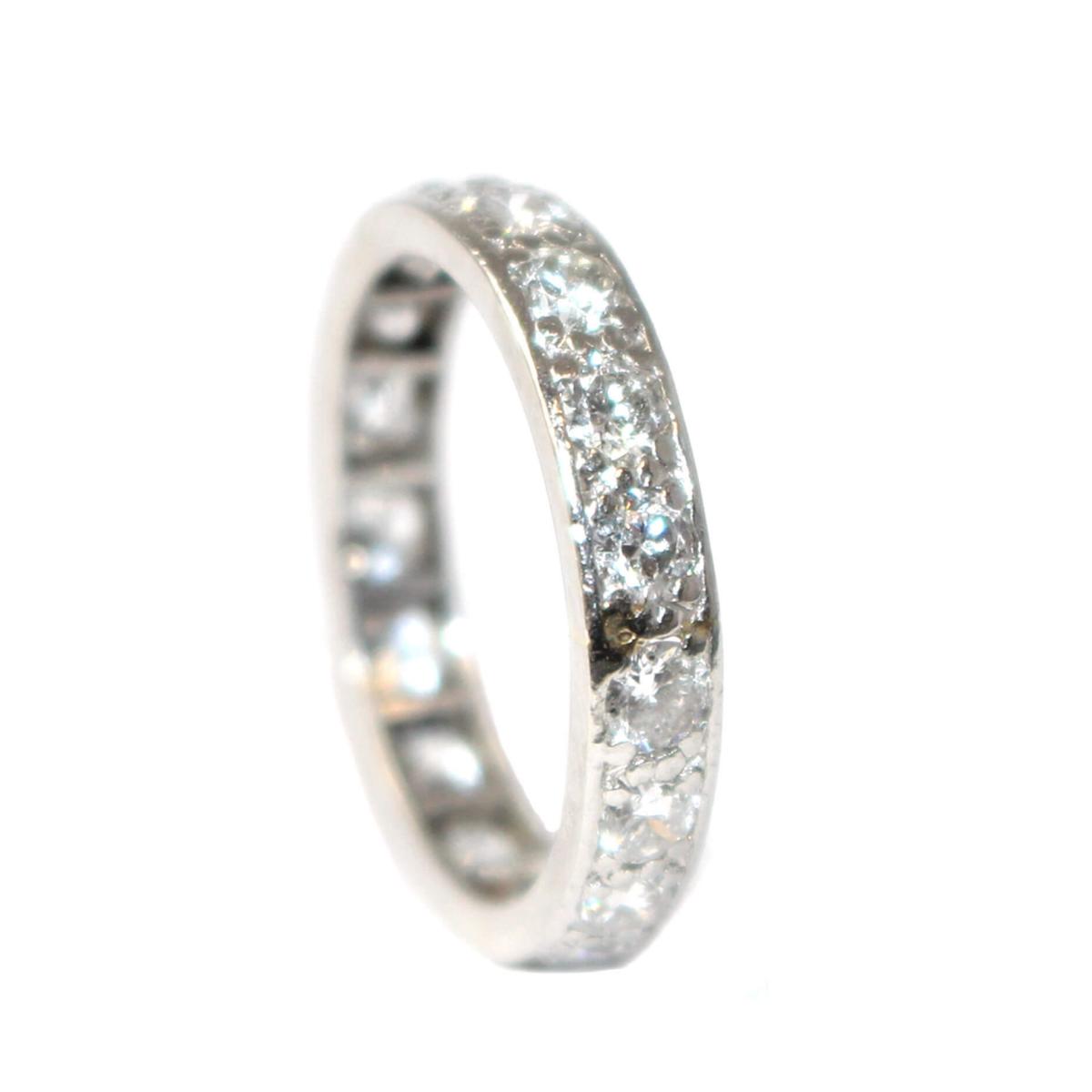 Mid Century Diamond Full Eternity Ring c.1950 size M 1/2