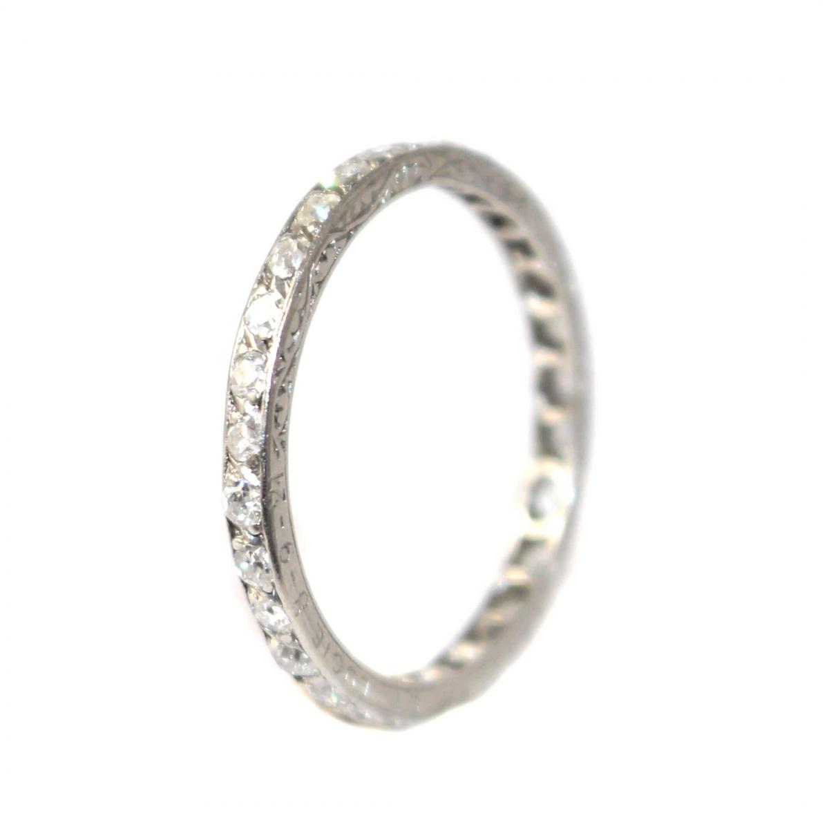 Art Deco Diamond 'Skinny' Eternity Ring c.1920 size P