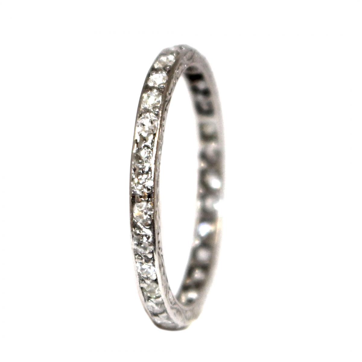 Art Deco Diamond 'Skinny' Eternity Ring c.1920 size P