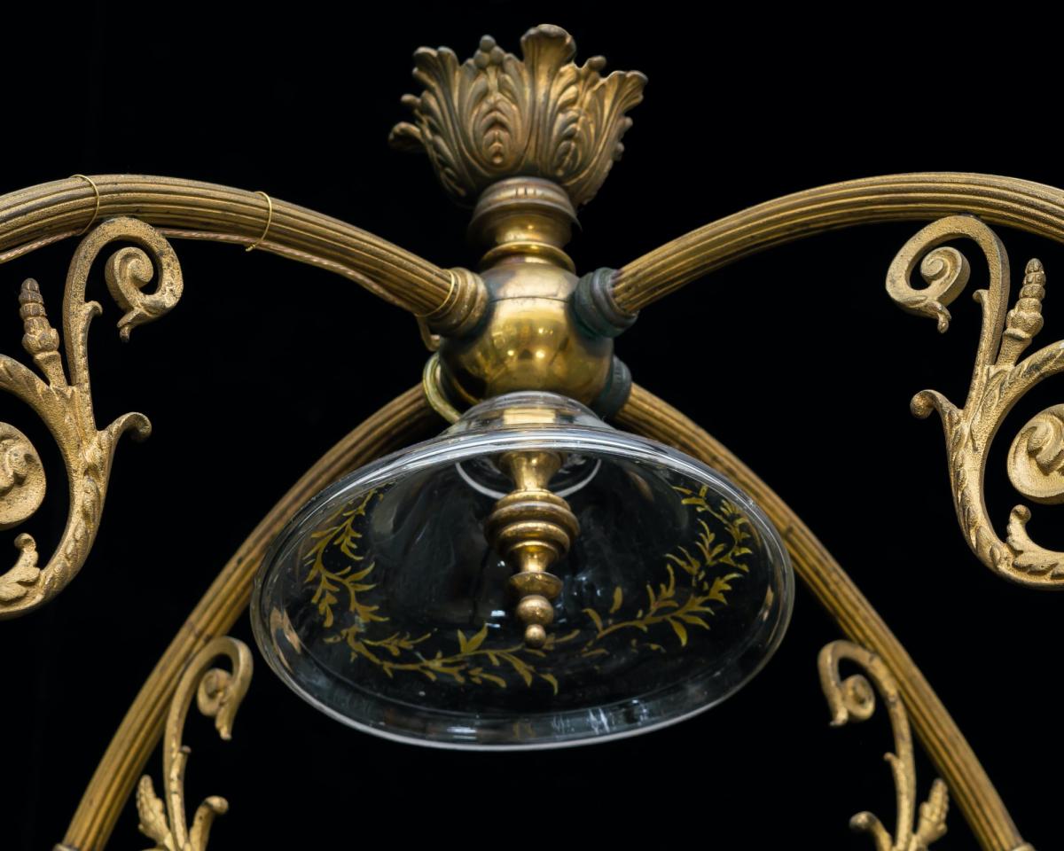 A Victorian Period Aesthetic Gilt Brass Hall Lantern