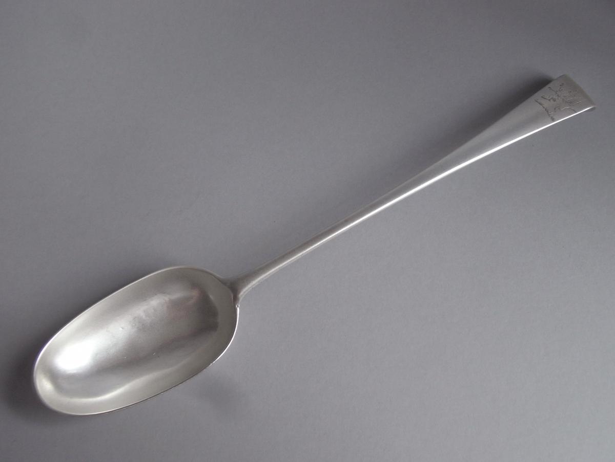 A very rare early George III Hanoverian 'Hook End' Serving/Basting Spoon made in Dublin in 1766 by Joseph Cullen