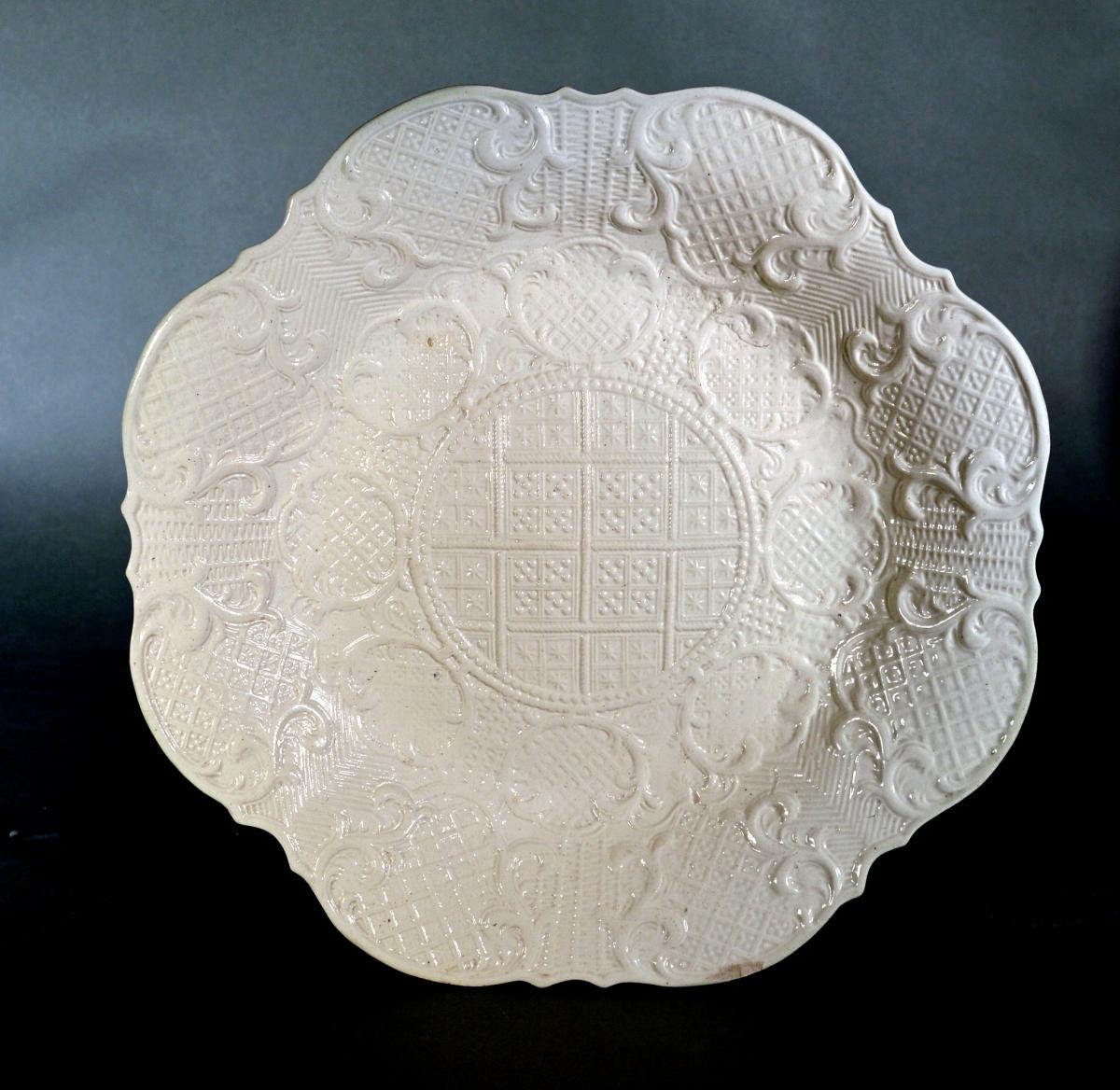English Staffordshire Salt-glazed Stoneware Pair of Dishes, Circa 1755-60