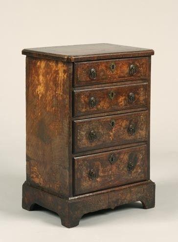 Unique Size George I Walnut Miniature Chest