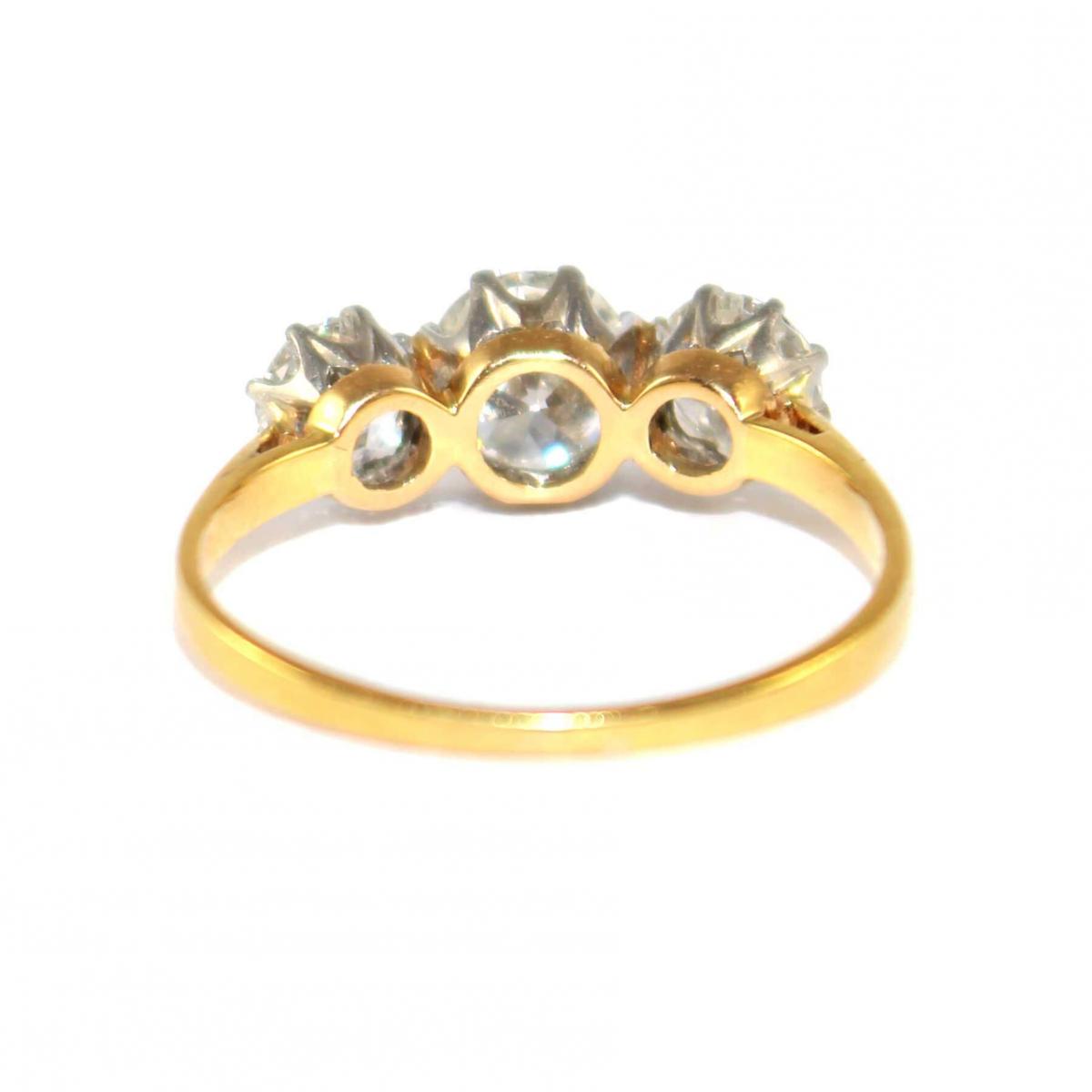 Edwardian Old-Cut Diamond 3 Stone Ring c.1920