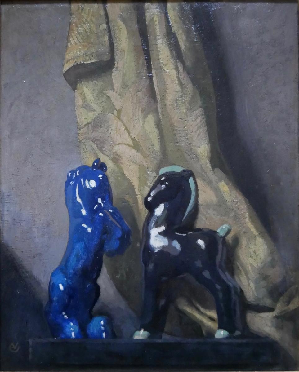 Prancing Ceramic Horses by Virgilio Costantini (1882-1940)