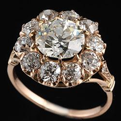Victorian 18ct yellow gold cluster ring