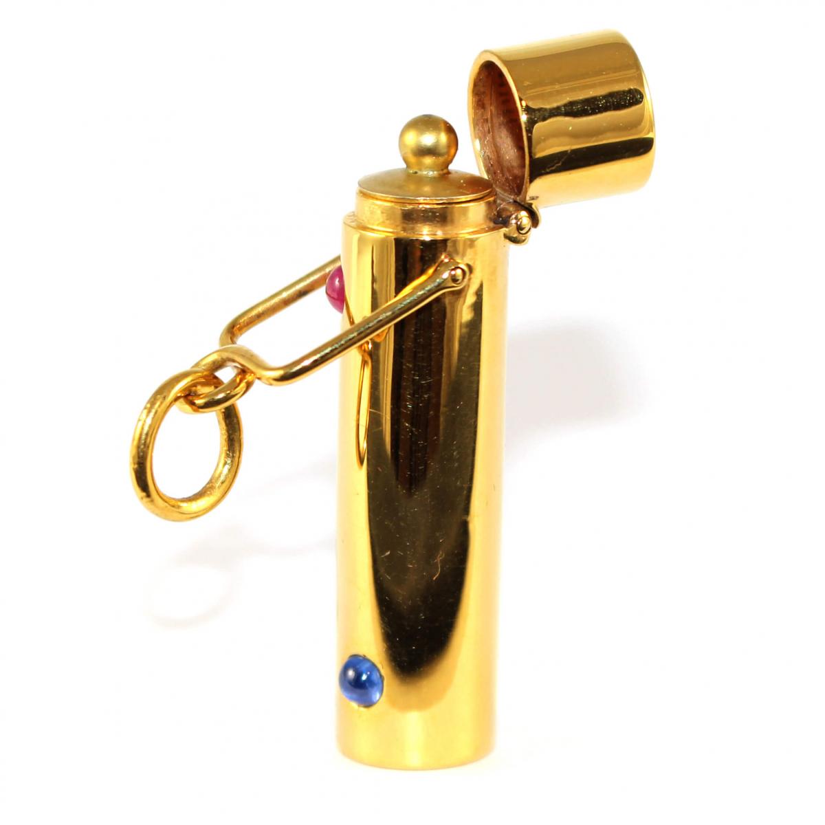 Art Nouveau Gem-set Gold Perfume Flask c.1910