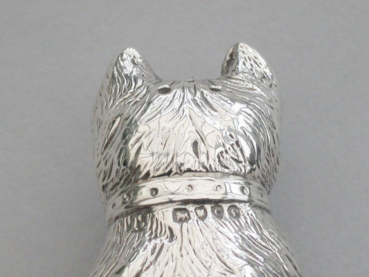 Victorian Novelty Silver Begging Dog Pepper