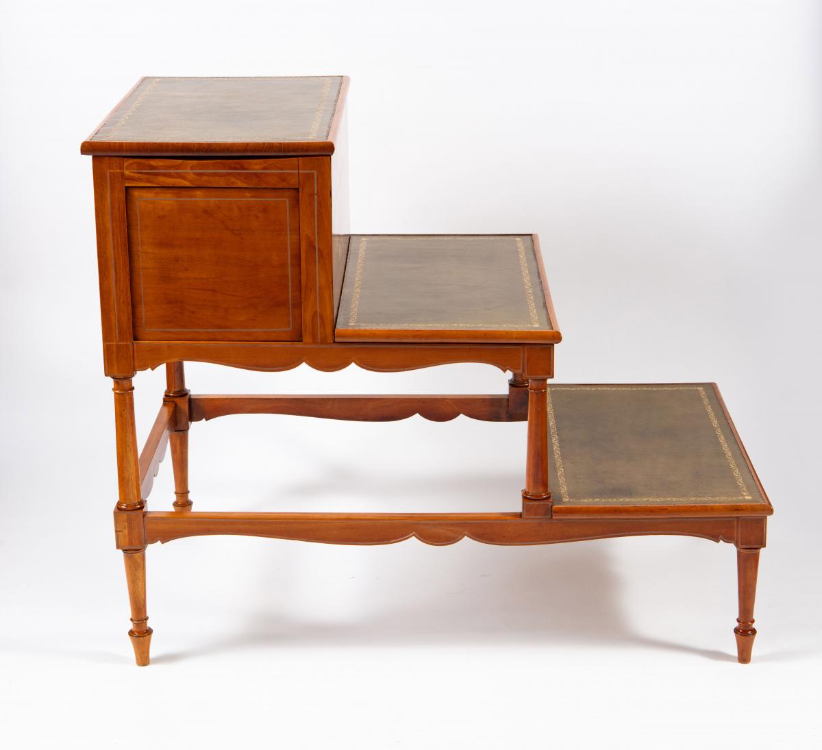 A pair of George III satinwood and painted bedsteps, attributed to Seddon, Sons & Shackleton
